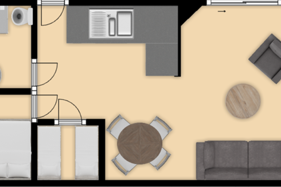 Vakantiechalet nr 1plattegrond